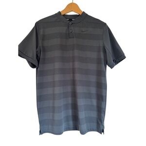 Nike Golf Zonal Cooling Striped Polo Shirt Women's XL Gray Short Sleeve Athletic